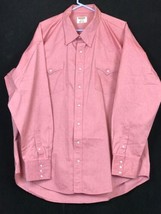 Ruddock USA Made Pearl Snap Western Maroon L/S Button Shirt Men&#39;s BIG &amp; ... - £15.46 GBP