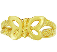 10K or 14K Solid Gold Butterfly Toe Ring Adjustable - Yellow, or White Gold - £116.82 GBP+