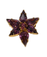 Mid Century Purple Rhinestone Star Brooch Pin - $475.79 MXN