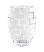 12&quot; Mouth Blown Frosted Crystal European Made Wall Design Vase - £170.45 GBP