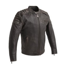 Men&#39;s Motorcycle Jacket Crusader CE Armor Pockets Motorcycle Leather Jacket - £276.05 GBP