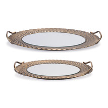 Mirror Tray with Ornate Metal Frame (Set of 2) - $98.95
