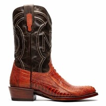 DENVER Genuine Ostrich Leg Skin Cowboy Boot from the Western Collection Cognac image 6