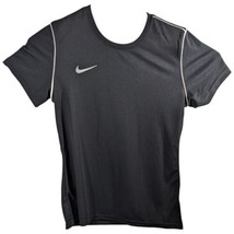 Nike Athletic Shirt Womens Sz Medium Black White Stripe Crew Neck - £20.74 GBP