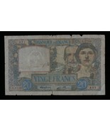 1941 France 20 Francs Note Science et Travail Banque de France (P#92b.9) - $54.45