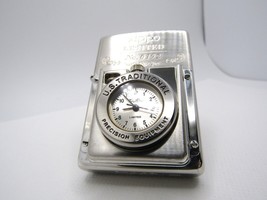 Time Lite Light Limited Pocket Watch Clock running Zippo 1996 Fired Rare - £120.40 GBP
