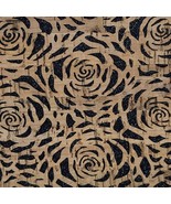 Sallie Tomato Black Glitter Backed Roses Pro Lite Cork Fabric 1/2 yard - $588.21 MXN