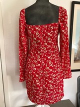 Red Floral Milkmaid Style Dress Size 10, Pretty Little Thing, Summer Dress, - $16.42