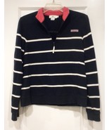 LNC Vineyard Vines Navy White Stripe Women M Quarter Zip Shep Shirt Cora... - $48.51