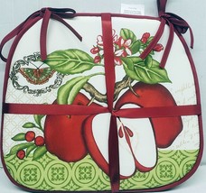 Set of 2 Same Printed Cushion Chair Pads(approx.14&quot;x15&quot;) APPLES &amp; BUTTER... - £13.97 GBP