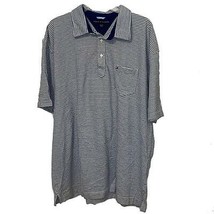 Tommy Hilfiger Polo Shirt Mens Size XXL 2XL Blue White Cotton Striped Pu... - £11.01 GBP