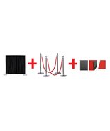 Pipe & Drape + Rope Stanchions + Red Carpet, Photobooth Deluxe Combo Kit - $509.84