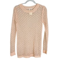 Frenchi Nordstrom Sweater M Peach Pink Blush Pointelle New - £22.65 GBP