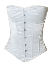 Overbust Full Steel Ironing Victorian Bustier Shaper Gothic White Satin ... - £33.90 GBP+