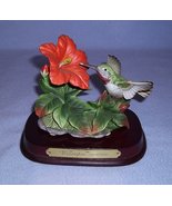 Wellington Collection Ruby Throated Hummingbird &amp; Red Hibiscus Flower Fi... - £10.38 GBP
