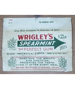 WRIGLEYS SPEARMINT Chewing GUM Wrapper Vintage Original Circa 1935 Made ... - £19.54 GBP