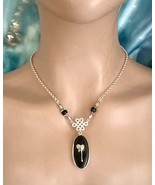 Silver Fluid Heart on Onyx Pendant/Knot - £15.00 GBP