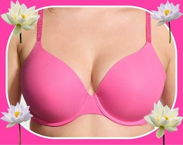 38C Hot Brt Pink Micro-Rib Victorias Secret Lightly Lined Full Coverage ... - £31.59 GBP