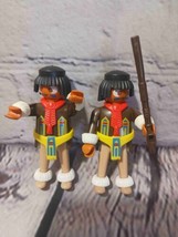 Geobra 1974 Vintage Native American Indian Figures Colorful Clothing Lot/2 - £7.48 GBP