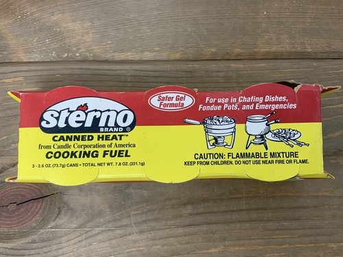 3-Pack Sterno Canned Heat Cooking Fuel 45 Minute Gel Can Camp or Emergency - $16.78