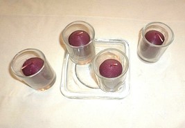 CANDLE-LITE 9-piece Set Bourgogne Votive Candles, Holders &amp; Tray - £3.19 GBP