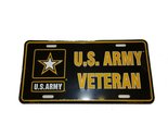 U.S. Army Veteran Black Star License Plate 6&quot;x12&quot; - $6.88