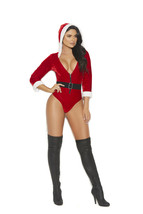 Santas Tease - 2 pc. costume includes velvet teddy with 34 sleeves attac... - £39.23 GBP