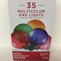 Holiday Time 35 Mulitcolor G40 Christmas Holiday Party Event String Lights 24 FT - £23.69 GBP