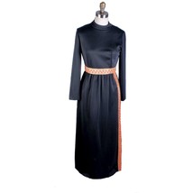 vtg RETRO Leslie Fay Black Nylon Grecian Style Lounge Dress 1960S  36-26... - $114.94