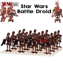 16pcs/set Star Wars The Clone Wars Battle Droid Combat Robot Army Minifigures  - £10.27 GBP
