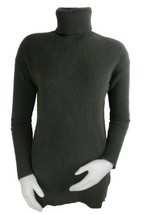 Halogen Cashmere Sweater Womens XS Olive Turtleneck Long Sleeve Tunic - $35.26