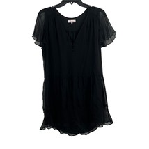 Parker Black Chiffon Flutter Sleeve Dress Small New - $86.02