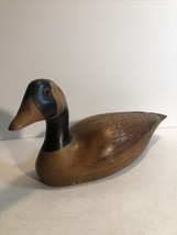 VTG Carved &amp; Painted Wood Canadian Goose Decoy Figurine Folk 1983 Custom - £37.33 GBP