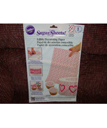 Wilton Sugar Sheets! Pink Hearts SET OF 3 NEW HTF - €23,53 EUR
