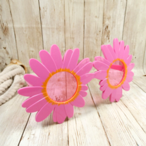 Pink Daisy Flowers Novelty Sunglasses - Costume Party Mardi Gras Halloween Fun - £6.96 GBP
