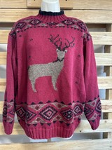 Vintage Eddie Bauer Hand Knit Reindeer Christmas Sweater Women’s Size XL... - $752.50 MXN