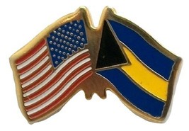 United States and Bahamas Flag Hat Tac or Lapel Pin - $6.58
