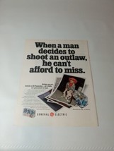 1968  14X10 General Electric Flash Cubes Cant Afford To Miss Cowboy Print Ad 5A - £13.66 GBP