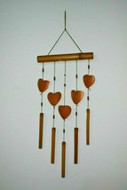 Natural Bamboo Hearts Wind Chime , Brings Love and Happiness to Your Home - £15.41 GBP
