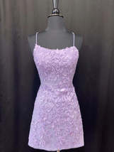 Lavender Lace Short Homecoming Dresses,Backless Hoco Dress - £117.27 GBP