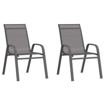 vidaXL Stackable Garden Chair Set of 2 Stackable Chairs Rectangular - $3,606.94 MXN