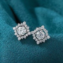 1.75Ct Round Cut Moissanite, 925 Sterling Silver Push Back Stud Earrings For Her - £97.41 GBP