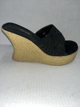 SPLASH Black Suede Wedge Heel Wedge - £9.15 GBP