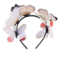 White Butterfly Crown Headband Accessories Party Goddess Headpiece Flower - $17.99