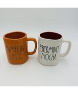Rae Dunn Coffee Mugs Pumpkin Latte Peppermint Mocha Drinkware Ceramic Or... - £36.58 GBP