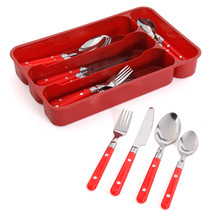 Gibson Casual Living 24 Piece Stainless Steel Flatware Set with Storage Tray in - £44.25 GBP