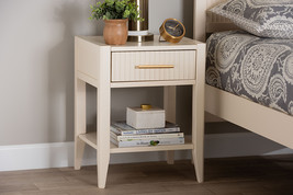 Albert Ivory Fluted Wood 1-Drawer Nightstand - $2,402.68 MXN