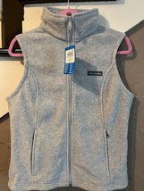 Women’s Columbia Benton Springs Black Fleece Vest, Size Medium, Grey - $29.70