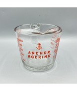 Anchor Hocking #698 2 Cup Measuring Cup Clear Glass Red Lettering Open H... - £7.62 GBP