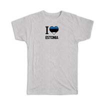 I Love Estonia : Gift T-Shirt Flag Heart Country Crest Estonian Expat - £20.03 GBP